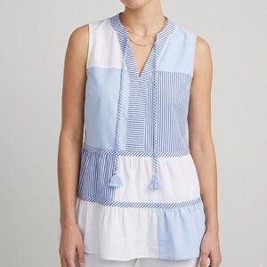 Vineyard Vines Skiff Stripe Mix Tiered Colorblock Top women’s size 0 (small)